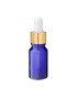 Blaue 10-ml-Glasflasche mit goldener Pipette