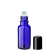 Blaue 20-ml-Roll-On-Glasflasche mit schwarzem Deckel – Kosmetikverpackung