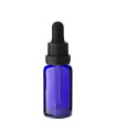 Glasflasche 20 ml blau mit schwarzer Pipette