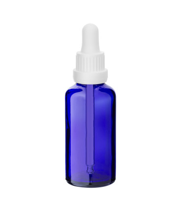50-ml-Blauglasflasche mit weißer Pipette
