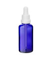Glasflasche 50 ml blau mit weißer Pipette