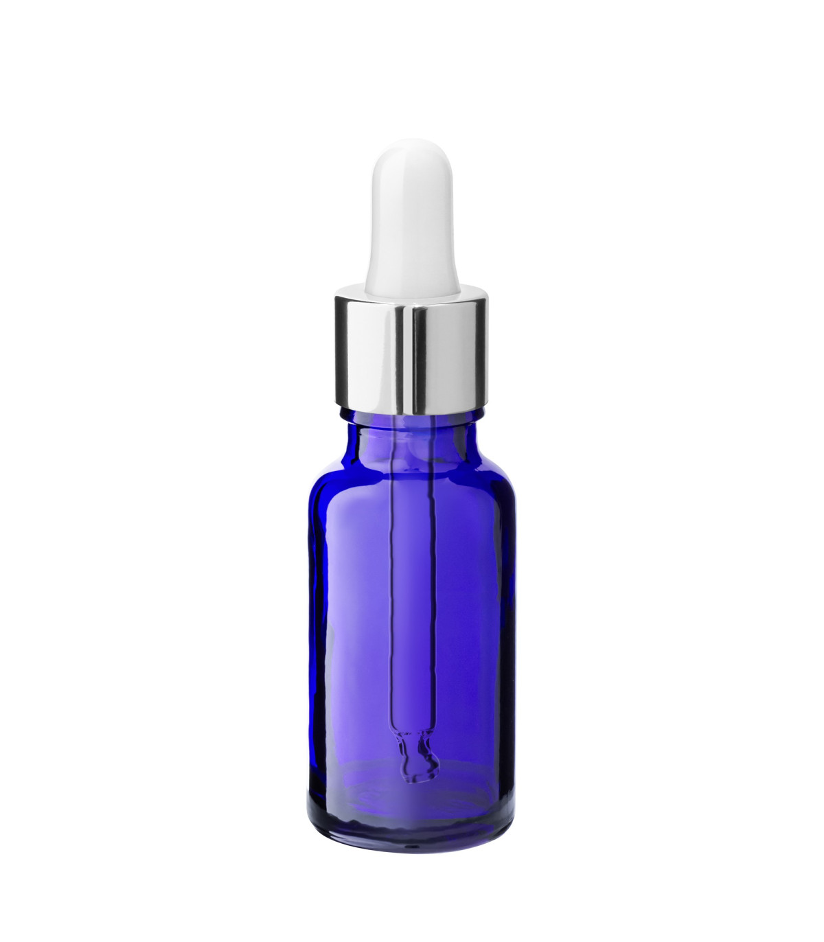 20-ml-Blauglasflasche mit silberner Pipette