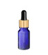 Glasflasche 10 ml blau mit goldener Pipette [2]