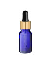 Glasflasche 10 ml blau mit goldener Pipette [2]
