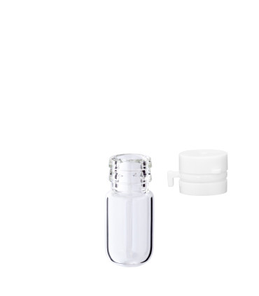 Glasfläschchen 1,5 ml klar mit weißem Flip-Top-Verschluss [1]