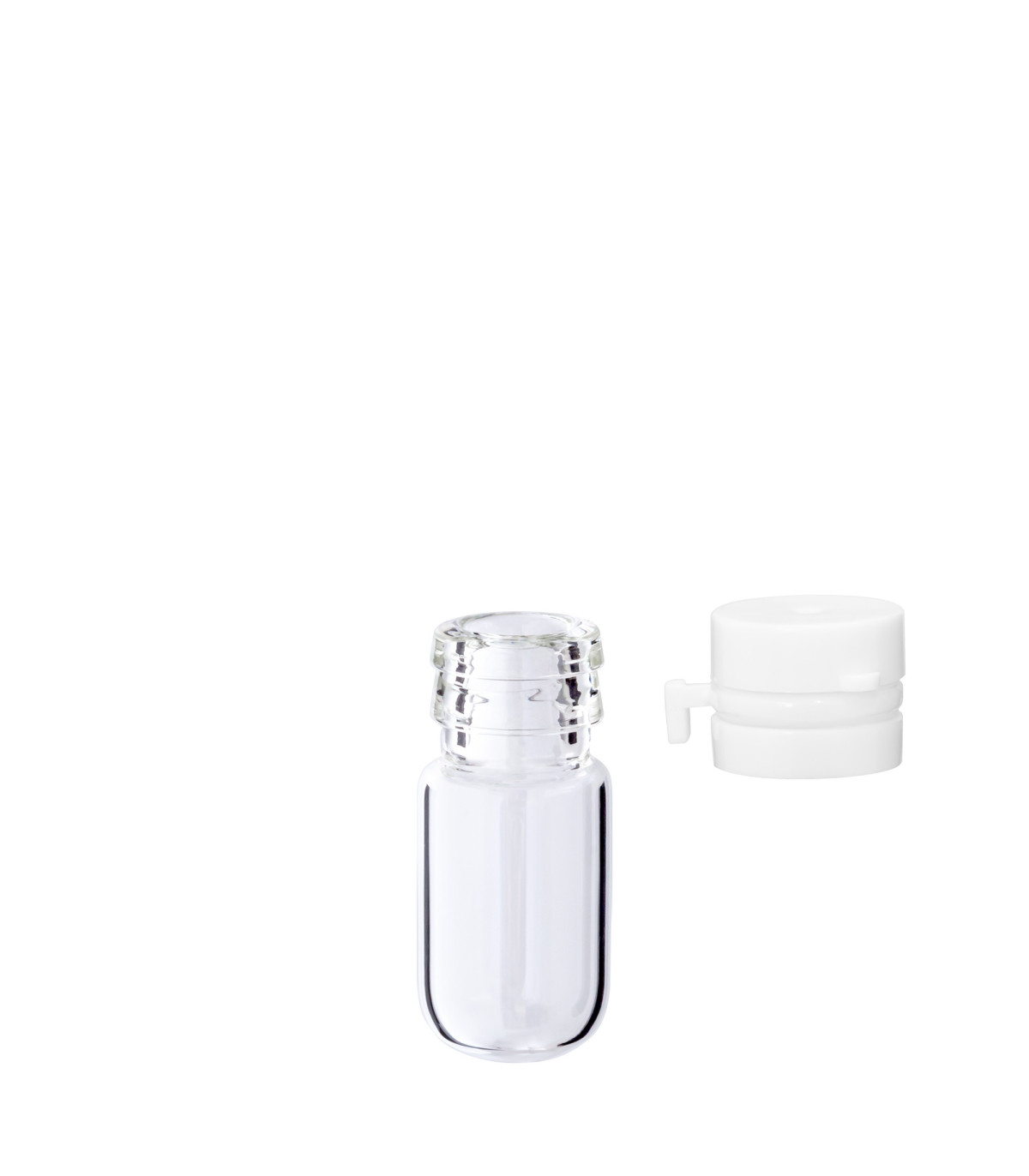 Glasfläschchen 1,5 ml klar mit weißem Flip-Top-Verschluss [1]
