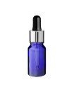 Glasflasche 10 ml blau mit silberner Pipette [2]