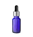 Glasflasche 20 ml blau mit silberner Pipette [2]