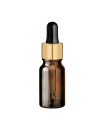 Glasflasche 10 ml braun mit goldener Pipette [2]