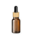Glasflasche 15 ml braun mit goldener Pipette [2]