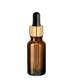 Glasflasche 20 ml braun mit goldener Pipette [2]