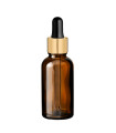 Glasflasche 30 ml braun mit goldener Pipette [2]