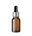 Glasflasche 15 ml braun mit silberner Pipette [2]