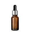 Glasflasche 20 ml braun mit silberner Pipette [2]