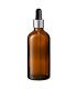 Glasflasche 100 ml braun mit silberner Pipette [2]