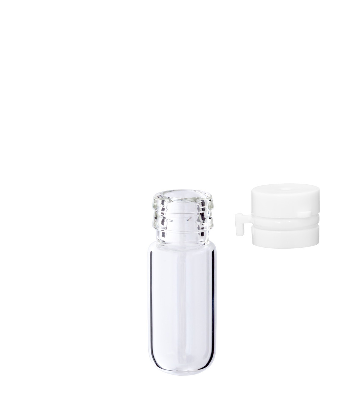 Glasfläschchen 2 ml klar mit weißem Flip-Top-Verschluss [1]