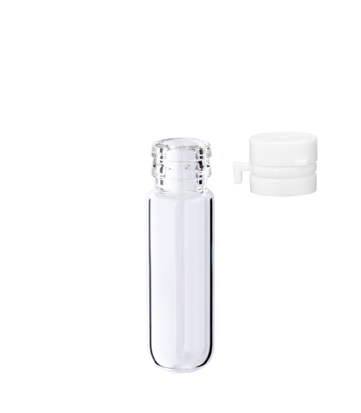 Glasfläschchen 3 ml klar mit weißem Flip-Top-Verschluss [1]