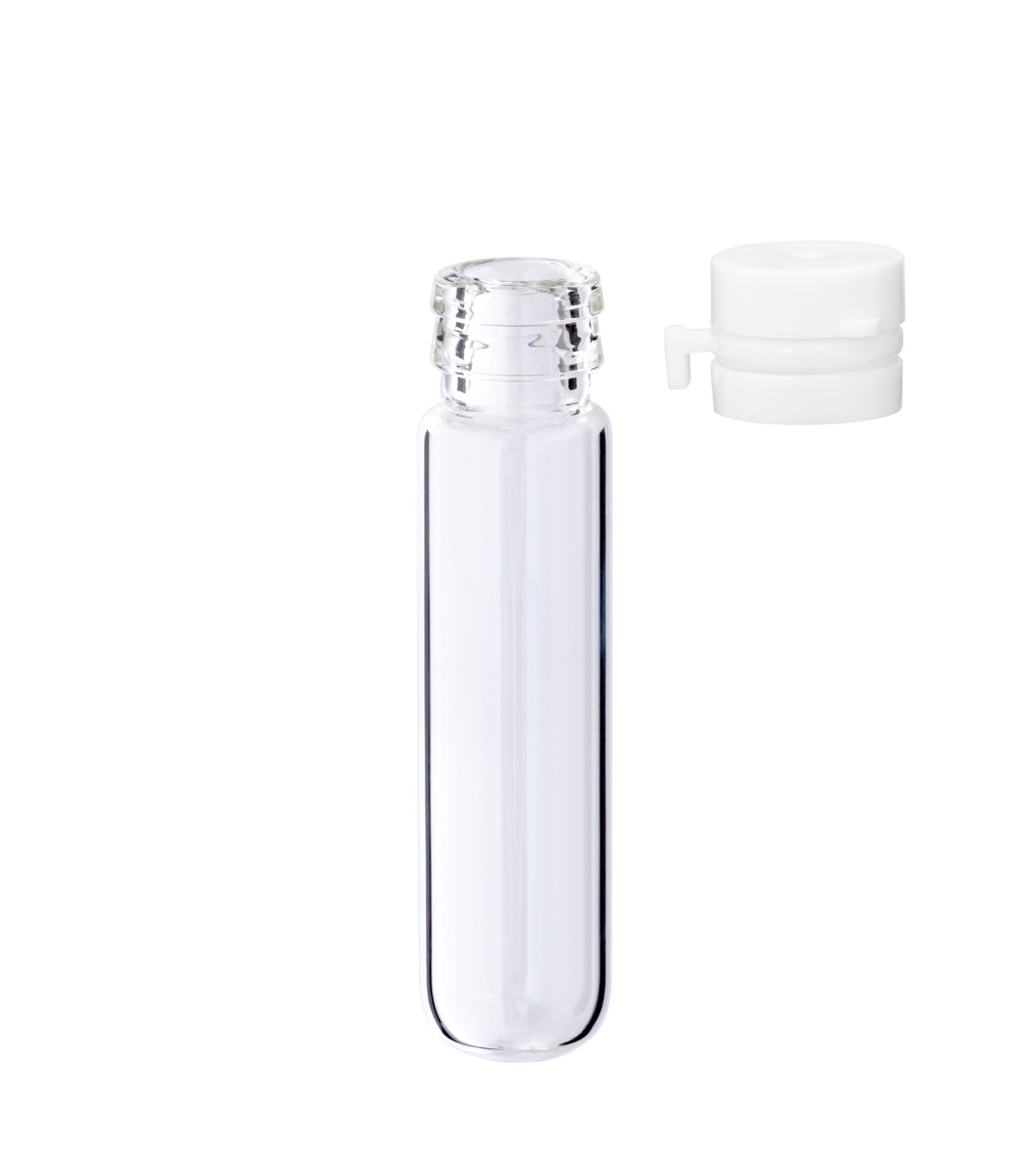 Glasfläschchen 4 ml klar mit weißem Flip-Top-Verschluss [1]