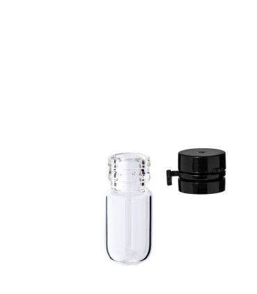 Glasfläschchen 1,5 ml klar mit schwarzem Flip-Top-Verschluss [1]