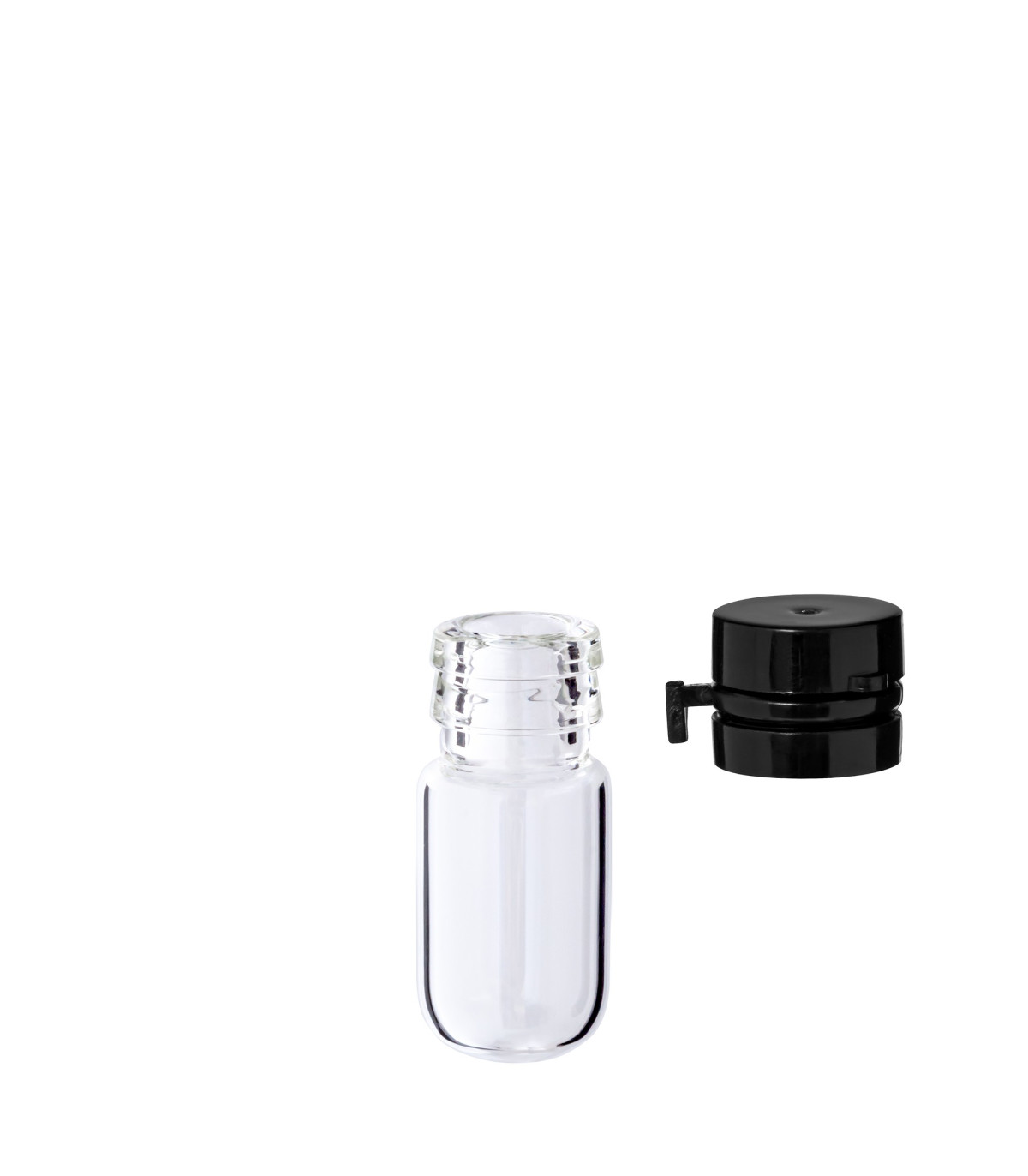 Glasfläschchen 1,5 ml klar mit schwarzem Flip-Top-Verschluss [1]