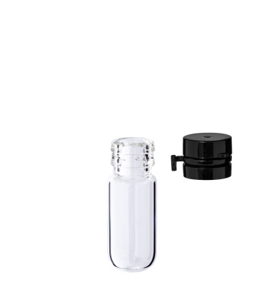 Glasfläschchen 2 ml klar mit schwarzem Flip-Top-Verschluss [1]