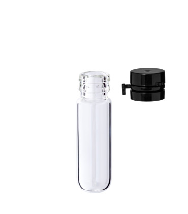 Glasfläschchen 3 ml klar mit schwarzem Flip-Top-Verschluss [1]