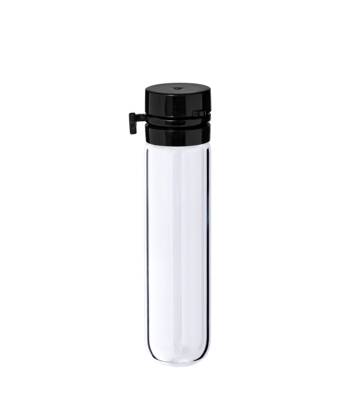 Glasfläschchen 4 ml klar mit schwarzem Flip-Top-Verschluss [1]