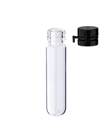 Glasfläschchen 4 ml klar mit schwarzem Flip-Top-Verschluss [1]