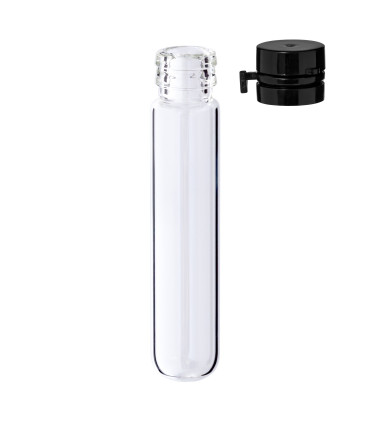 Glasfläschchen 5 ml klar mit schwarzem Flip-Top-Verschluss [1]