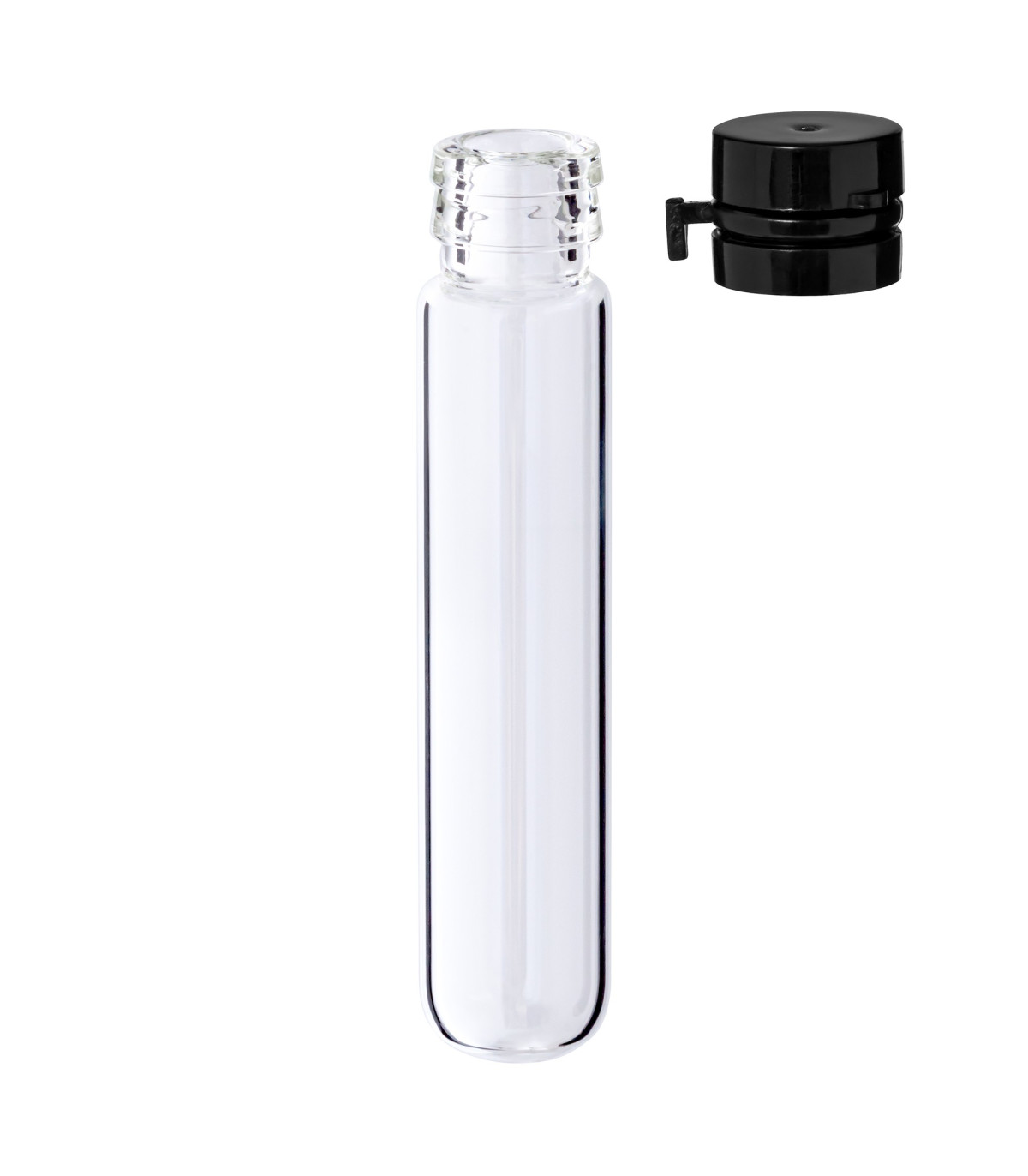 Glasfläschchen 5 ml klar mit schwarzem Flip-Top-Verschluss [1]