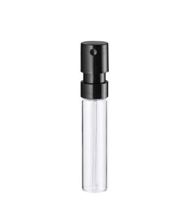 Glasfläschchen 2 ml klar mit schwarzem Push-on-Zerstäuber