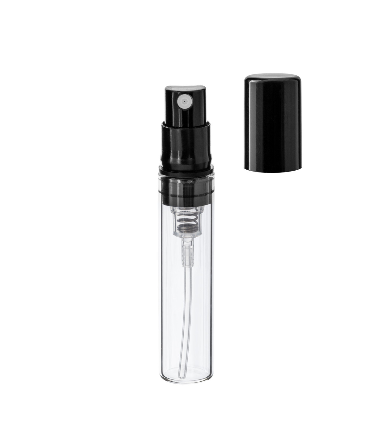 Glasfläschchen 3 ml klar mit schwarzem Steckzerstäuber [2]