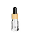 Glasflasche 5 ml klar mit goldener Pipette [2]