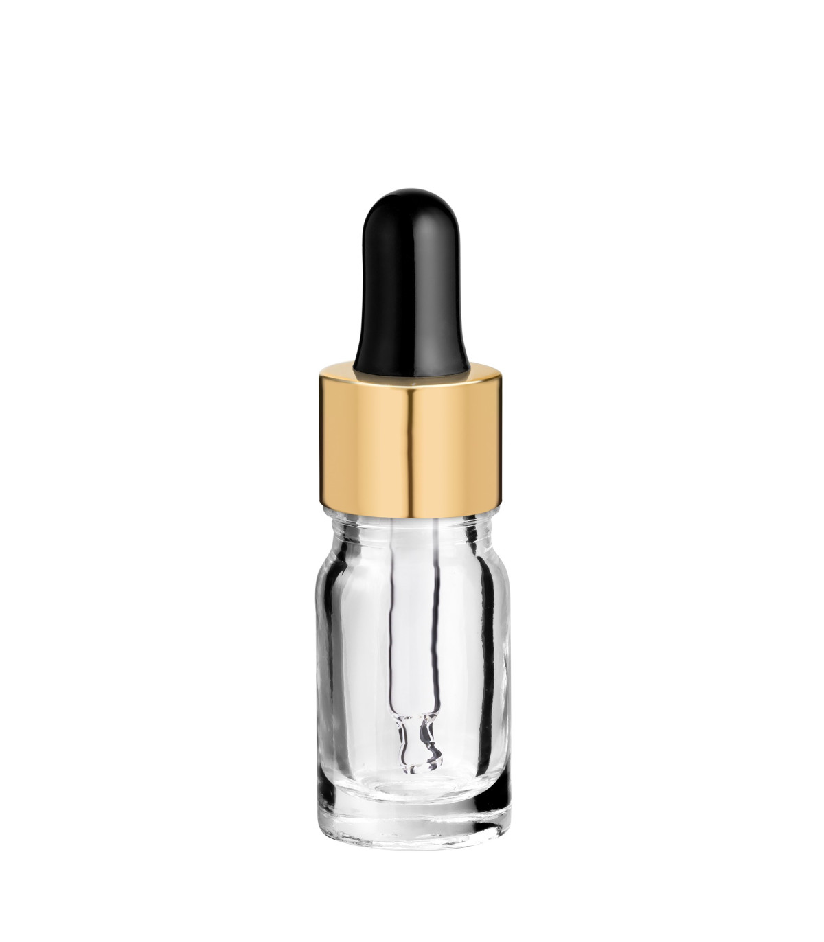 Glasflasche 5 ml klar mit goldener Pipette [2]