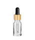 Glasflasche 10 ml klar mit goldener Pipette [2]
