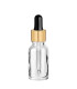 Glasflasche 15 ml klar mit goldener Pipette [2]