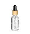 Glasflasche 20 ml klar mit goldener Pipette [2]