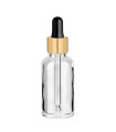 Glasflasche 30 ml klar mit goldener Pipette [2]