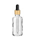 Glasflasche 50 ml klar mit goldener Pipette [2]