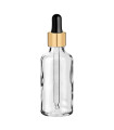 Glasflasche 50 ml klar mit goldener Pipette [2]