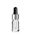 Glasflasche 5 ml klar mit silberner Pipette [2]