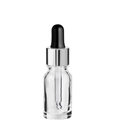 Glasflasche 10 ml klar mit silberner Pipette [2]
