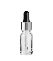 Glasflasche 10 ml klar mit silberner Pipette [2]