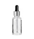 Glasflasche 30 ml klar mit silberner Pipette [2]