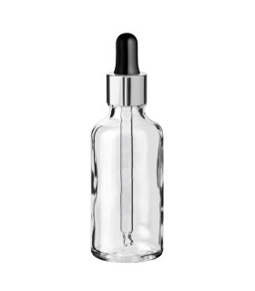 Klarglasflasche 50 ml mit silberner Pipette [2]