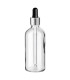 Glasflasche 100 ml klar mit silberner Pipette [2]