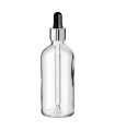 Glasflasche 100 ml klar mit silberner Pipette [2]
