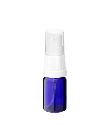 Glasflasche 5 ml blau mit weißem Zerstäuber