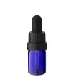 Glasflasche 5 ml blau mit schwarzer Pipette