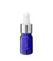 Glasflasche blau 5 ml mit silberner Glaspipette für Pflegeöle
